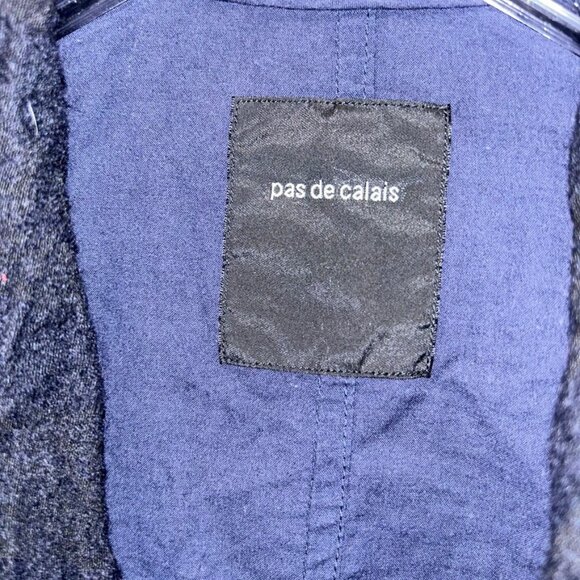pas de calais blue black 2 piece textured washed wool top jacket S FRENC… - Picture 3 of 8